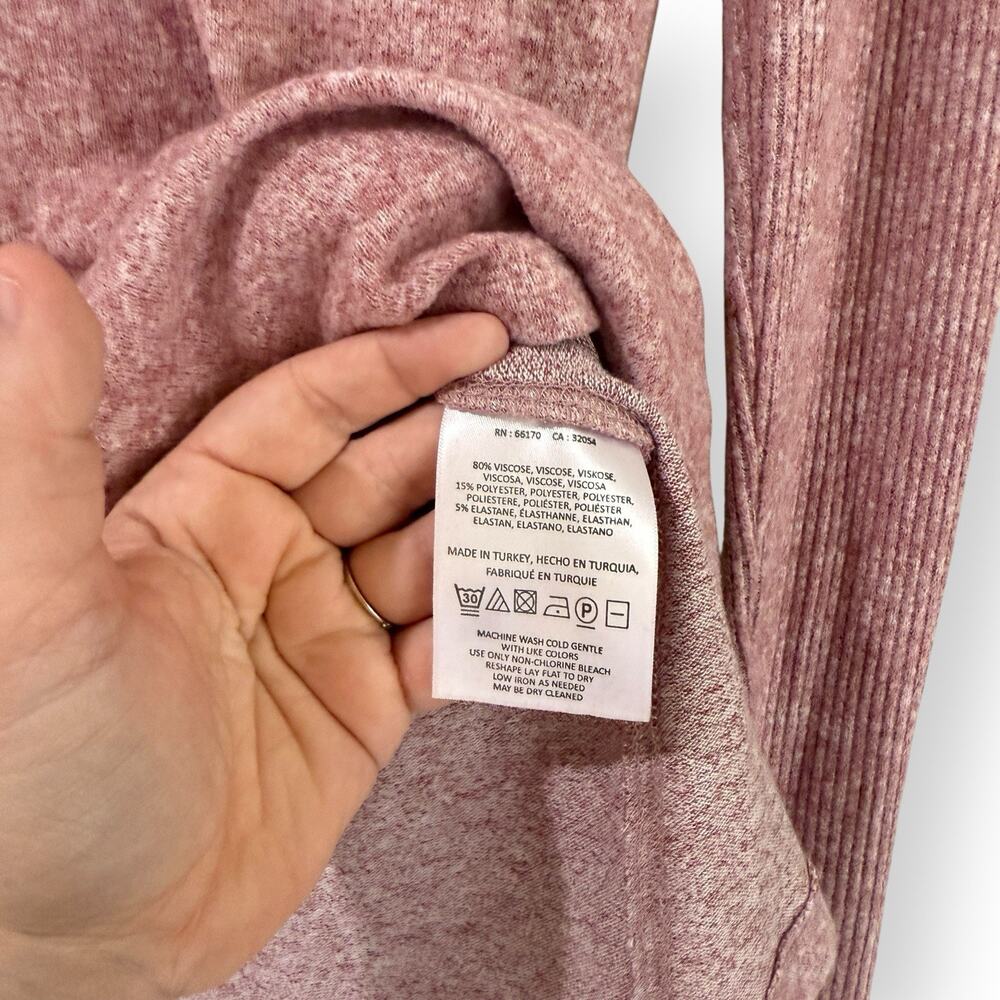 Anthropologie Saturday Sunday Brushed Fleece Turtleneck Sweater Pink Womens M - Picture 6 of 10